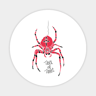 red black spider illustration for halloween Magnet